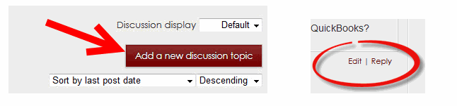 discussion reply options